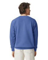 Pretreated Comfort Colors 1566 Adult Crewneck Sweatshirt - Flo Blue - Back