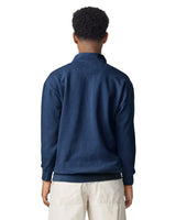 Pretreated Comfort Colors 1580 Adult 1/4 Zip Sweatshirt - True Navy - Back