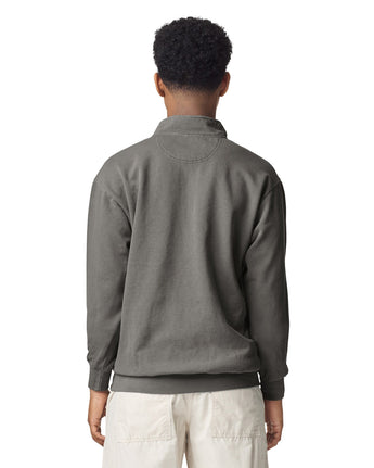 Pretreated Comfort Colors 1580 Adult 1/4 Zip Sweatshirt - Grey - Back