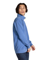 Pretreated Comfort Colors 1580 Adult 1/4 Zip Sweatshirt - Flo Blue - Side