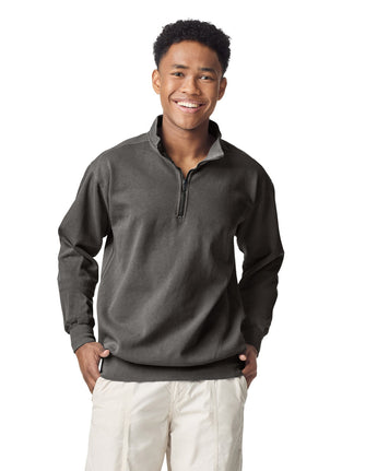Pretreated Comfort Colors 1580 Adult 1/4 Zip Sweatshirt - Pepper