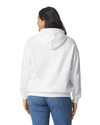 Pretreated Comfort Colors 1567 Adult Hooded Sweatshirt - White - Back