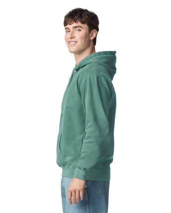 Pretreated Comfort Colors 1567 Adult Hooded Sweatshirt - Light Green - Side