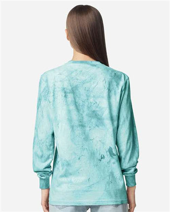Pretreated Comfort Colors 6045 Unisex Colorblast Long Sleeve T-Shirt - Seaglass - Back