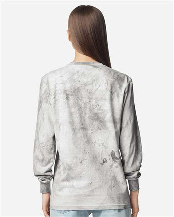 Pretreated Comfort Colors 6045 Unisex Colorblast Long Sleeve T-Shirt - Smoke - Back