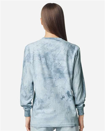 Pretreated Comfort Colors 6045 Unisex Colorblast Long Sleeve T-Shirt - Ocean - Back