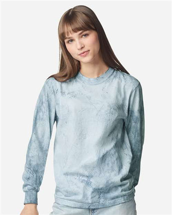 Pretreated Comfort Colors 6045 Unisex Colorblast Long Sleeve T-Shirt - Ocean
