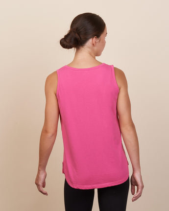 Pretreated Enza 00579 Ladies Essential Relaxed Tank - Hot Pink - Back
