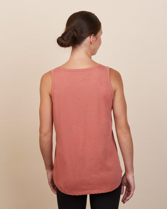 Pretreated Enza 00579 Ladies Essential Relaxed Tank - Dusty Rose - Back