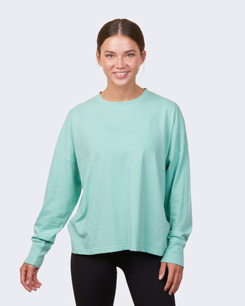 Pretreated Enza 14379 Ladies Essential Boxy Long Sleeve Tee - Faded Seaglass