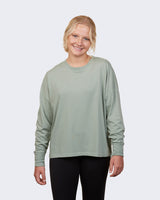 Pretreated Enza 14379 Ladies Essential Boxy Long Sleeve Tee - Greenstone