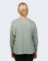 Pretreated Enza 14379 Ladies Essential Boxy Long Sleeve Tee - Greenstone - Back