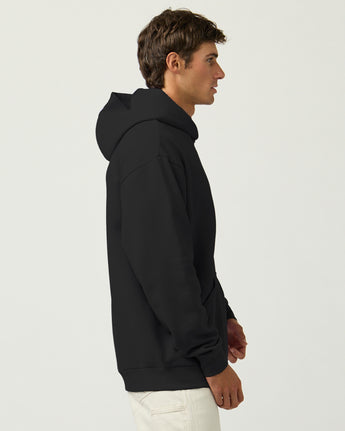Pretreated Enza 30179 Adult Classic Fleece Hoodie - Black - Side