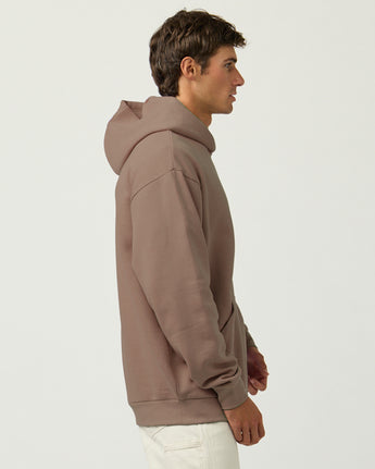 Pretreated Enza 30179 Adult Classic Fleece Hoodie - Brown Sugar - Side