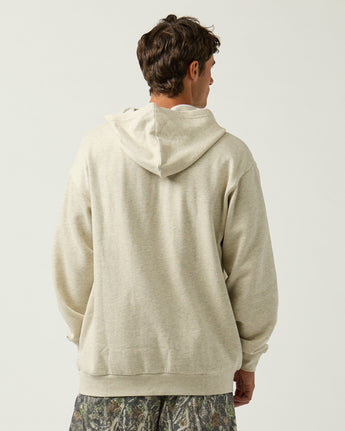 Pretreated Enza 30179 Adult Classic Fleece Hoodie - Oatmeal Heather - Back