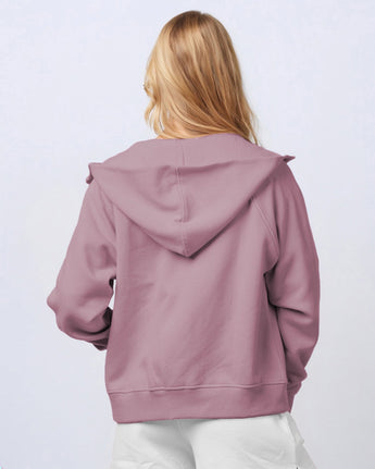 Pretreated Enza 30579 Ladies Relaxed Full Zip Hoodie - Lavender Haze - Back