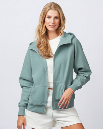 Pretreated Enza 30579 Ladies Relaxed Full Zip Hoodie - Sea Sage