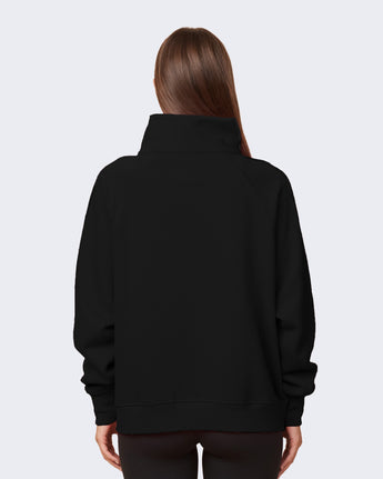 Pretreated Enza 31579 Ladies Relaxed Full Zip Fleece - Black - Back