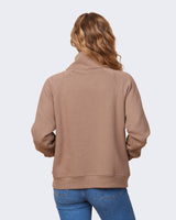 Pretreated Enza 31579 Ladies Relaxed Full Zip Fleece - Brown Sugar - Back