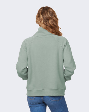 Pretreated Enza 31579 Ladies Relaxed Full Zip Fleece - Greenstone - Back