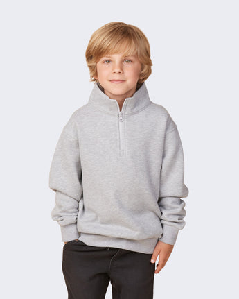 Pretreated Enza 31679 Youth Quarter Zip - Athletic Heather