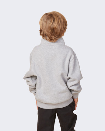 Pretreated Enza 31679 Youth Quarter Zip - Athletic Heather - Back