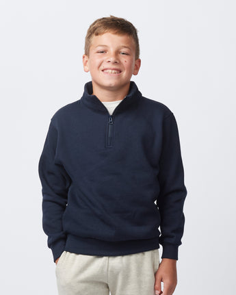 Pretreated Enza 31679 Youth Quarter Zip - Navy