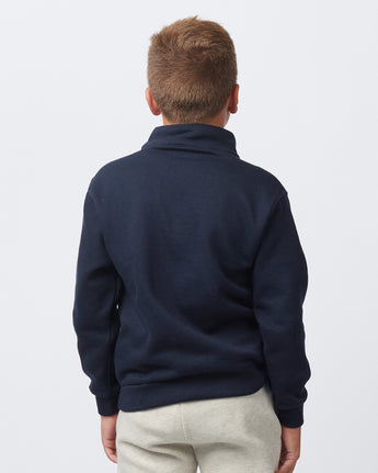 Pretreated Enza 31679 Youth Quarter Zip - Navy - Back