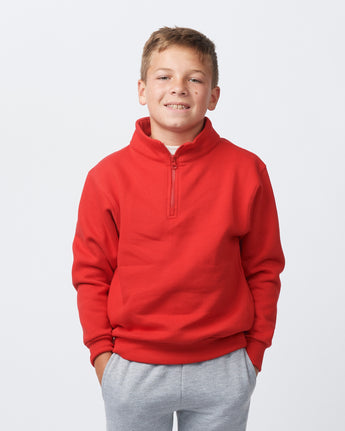Pretreated Enza 31679 Youth Quarter Zip - Red