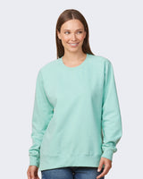 Pretreated Enza 32579 Ladies Midweight PFC Pullover Crew - Faded Seaglass