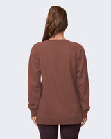 Pretreated Enza 32579 Ladies Midweight PFC Pullover Crew - Java - Back