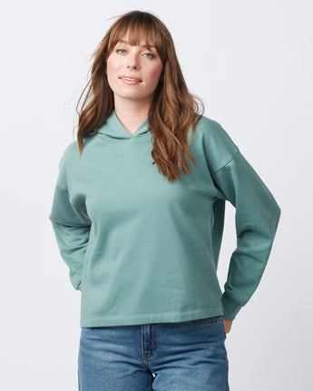 Pretreated Enza 40579 Ladies Boxy Beach Fleece Hoodie - Sea Sage