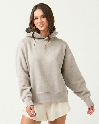 Pretreated Enza 42779 Ladies Midi Length Pullover Hoodie - Oatmeal Heather
