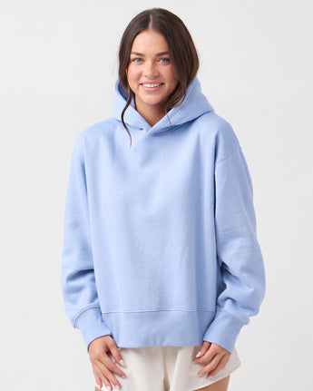 Pretreated Enza 42779 Ladies Midi Length Pullover Hoodie - Peri Mist Blue