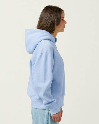 Pretreated Enza 42779 Ladies Midi Length Pullover Hoodie - Peri Mist Blue - Side