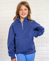 Pretreated Enza 91179 Youth Boxy Half Zip Fleece