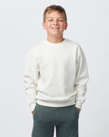 Pretreated Enza 96279 Youth Fleece Crew - Bleached Linen