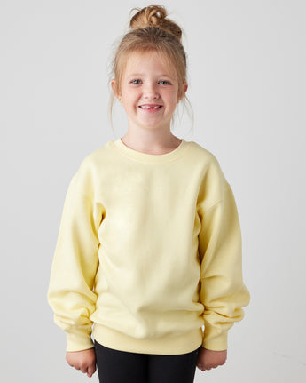 Pretreated Enza 96279 Youth Fleece Crew - Butter