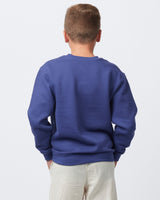 Pretreated Enza 96279 Youth Fleece Crew - Future Dusk - Back