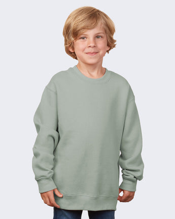Pretreated Enza 96279 Youth Fleece Crew - Greenstone