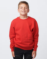 Pretreated Enza 96279 Youth Fleece Crew - Red