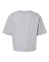 Pretreated American Apparel FTCB0 Women's French Terry Mid-Length Boxy Top - Heather Grey - Back