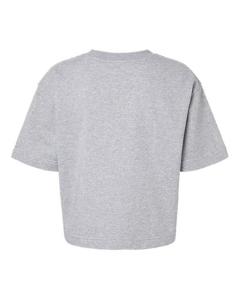 Pretreated American Apparel FTCB0 Women's French Terry Mid-Length Boxy Top - Heather Grey - Back