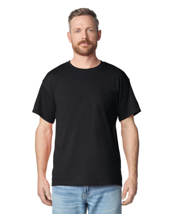 Pretreated Gildan 2300 Ultra Cotton Adult T-Shirt with Pocket - Black