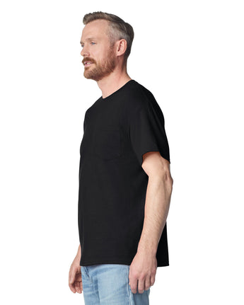 Pretreated Gildan 2300 Ultra Cotton Adult T-Shirt with Pocket - Black - Side