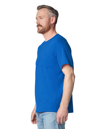 Pretreated Gildan 2300 Ultra Cotton Adult T-Shirt with Pocket - Royal - Side