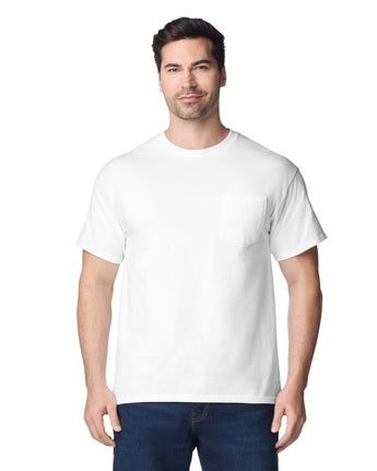 Pretreated Gildan 2300 Ultra Cotton Adult T-Shirt with Pocket - White