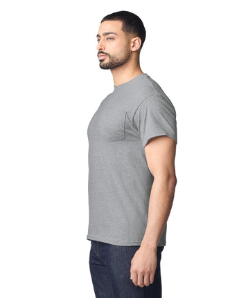 Pretreated Gildan 2300 Ultra Cotton Adult T-Shirt with Pocket - Sport Grey - Side