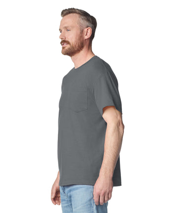 Pretreated Gildan 2300 Ultra Cotton Adult T-Shirt with Pocket - Charcoal - Side