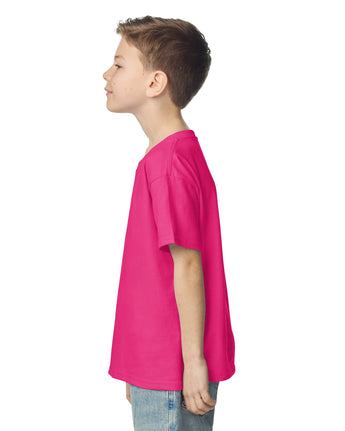Pretreated Gildan 2000B Ultra Cotton Youth T-Shirt - Heliconia - Side